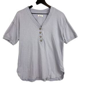 Madewell Relaxed Henley TShirt Gray MD054 - S